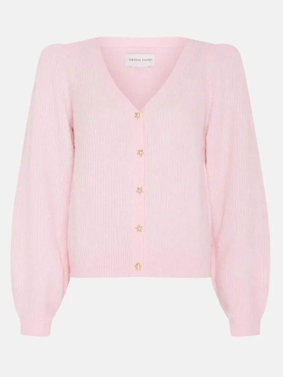 soft pink cardigan