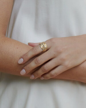 Anna Beck Classic Woven Band Ring Gold