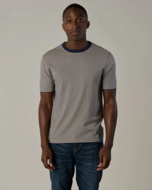 Men's Mos Mosh Gallery Hali Stripe Knit Tee Navy Stripe