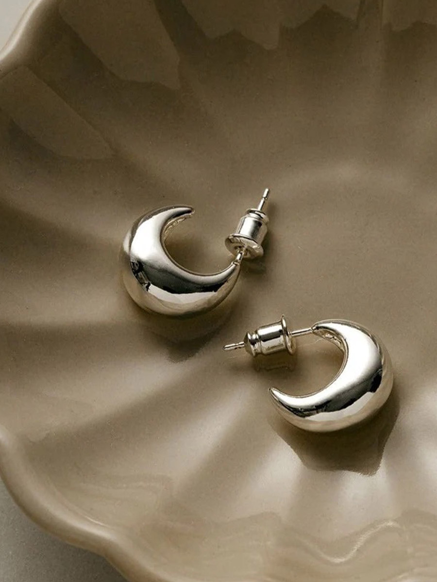 silver-domed-loop-earring