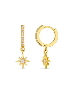 Orelia London Pavé Starburst Huggie Hoop Earrings