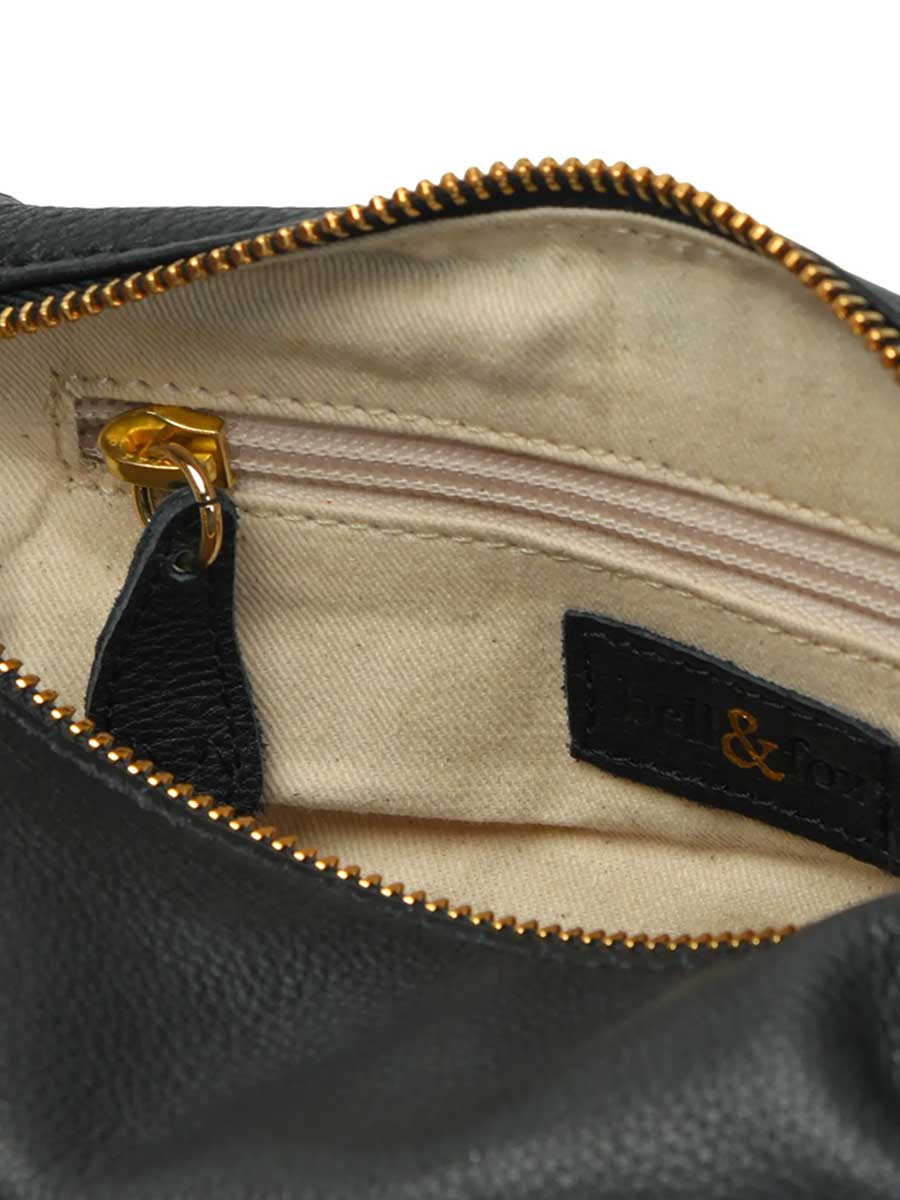 Bell & Fox Hallie Slouch Crossbody Bag Black Leather - Image 5