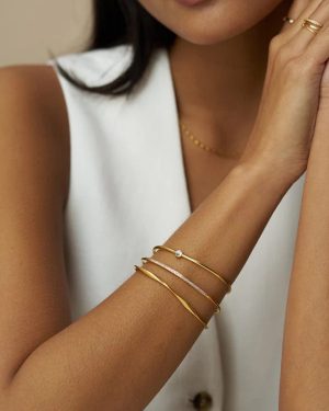 Orelia London Fine Crystal & Wave Wrist Stacking Set