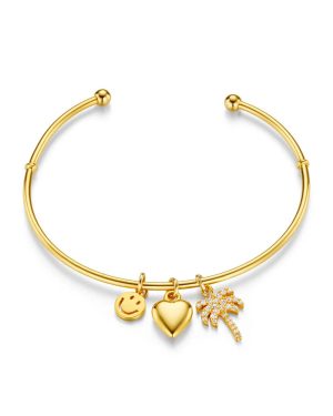Orelia London Eclectic Mixed Charm Open Bangle