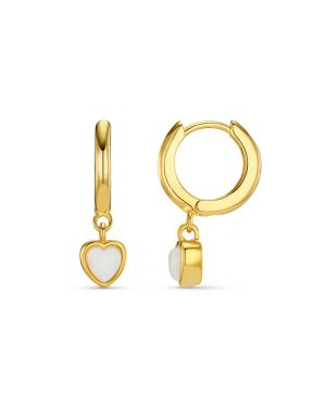 Orelia London Opal Heart Drop Huggie Hoop Earrings