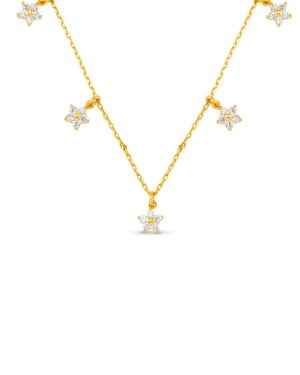 Orelia London Crystal Flower Multi Drop Charm Necklace