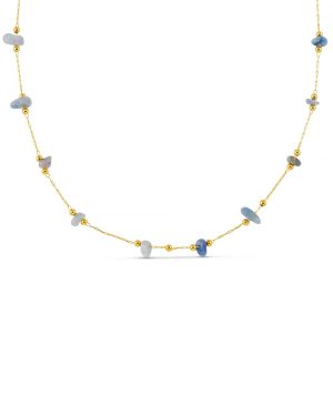 Orelia London Semi-Precious Sodalite Stationed Chip Necklace