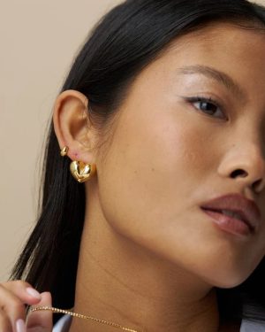 Orelia London Statement Voluminous Heart Stud Earrings