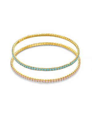 Orelia London Fine Cupchain Stretch Bracelet Duo