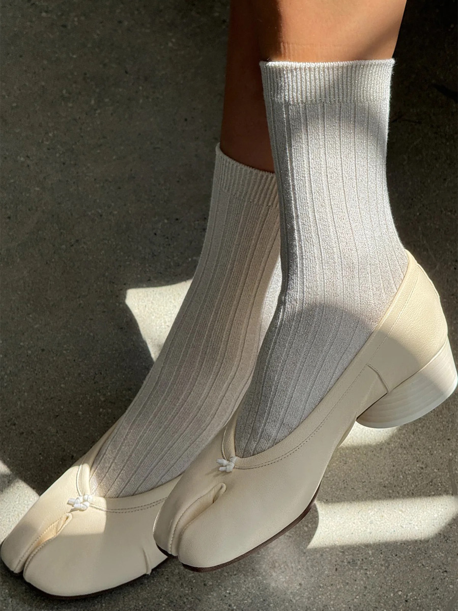 Le Bon Shoppe Her Socks (Glitter) Ivory Gold - Image 3