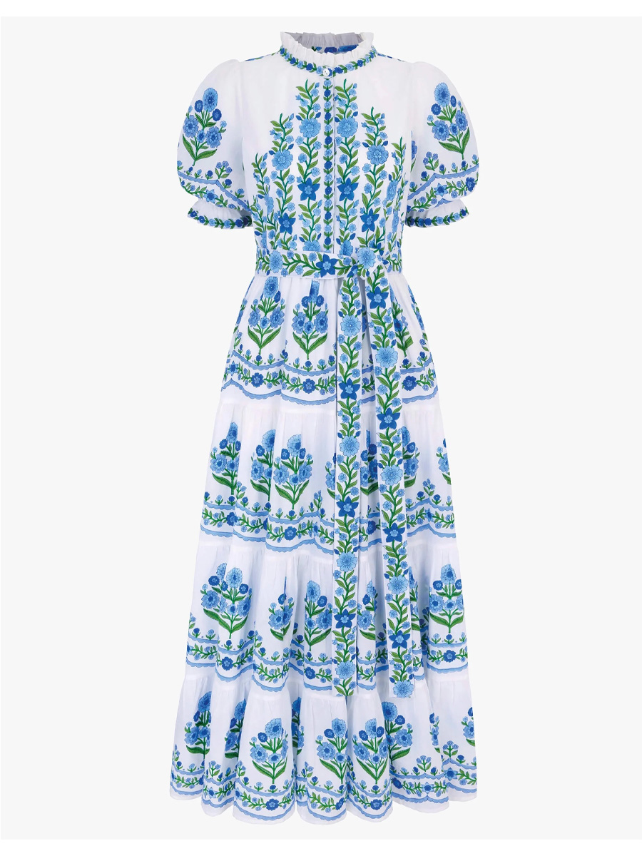 Pink City Prints Matilda Dress Lapis Meadow